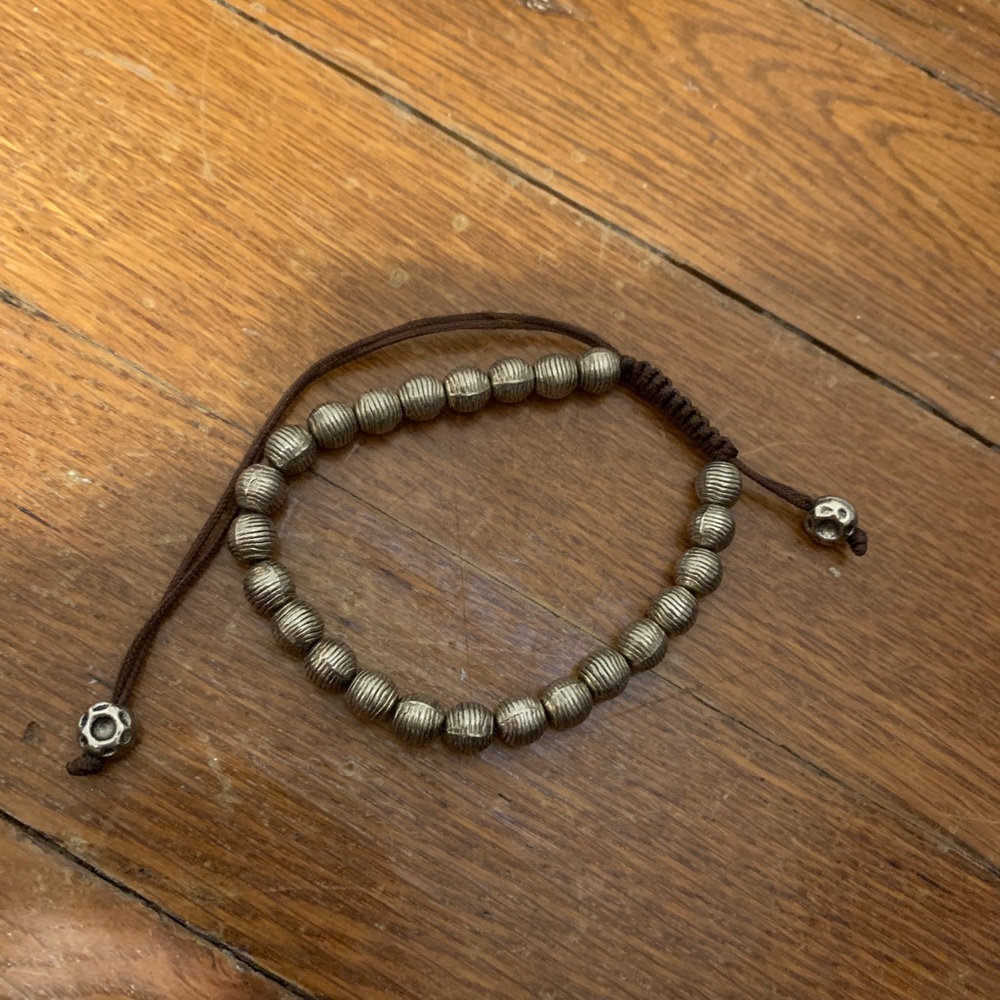 Brushed Silver Drawstring Bracelet